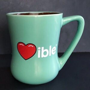 Edible Arrangements Large Coffee Mug Cup Green Heart Ible Lovable Minimalist